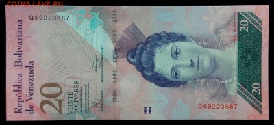 Венесуэла 20 боливаров 2011 unc до 24.08.17. 22:00 мск - 2