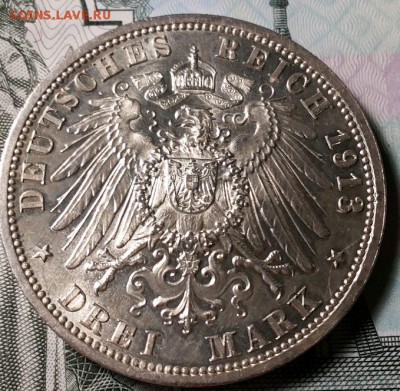 3 марки 1913 а Вильгельм II Unc c усами. - 20170819_194430-1