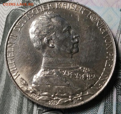3 марки 1913 а Вильгельм II Unc c усами. - 20170819_194521-1