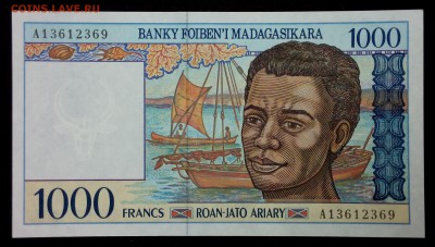 Мадагаскар 1000 франков 1994 unc до 26.08.17. 22:00 мск - 2