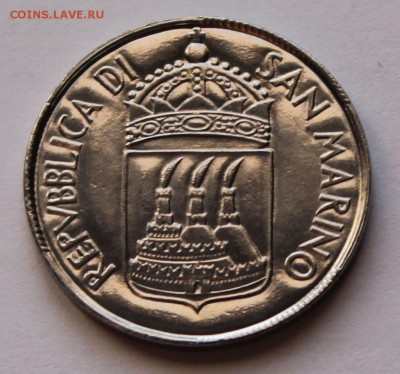 Сан Марино 100 лир 1973.  ТИРАЖ - 290 697. - 8