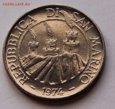 Сан Марино 100 лир 1974.  ТИРАЖ - 276 696. - 8