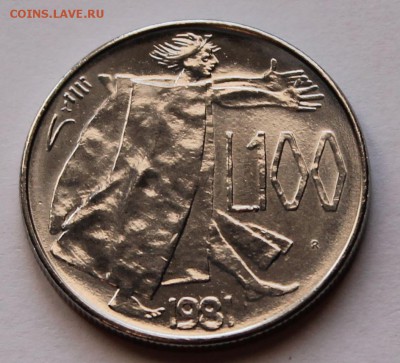 Сан Марино 100 лир 1981.  ТИРАЖ - 572 000. - 4