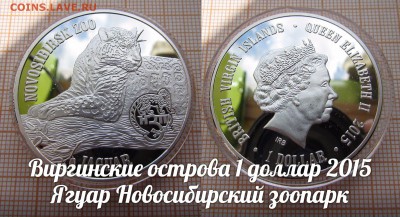Виргинские ос-ва 1 доллар 2015 Ягуар Новосибирский зоопарк - э