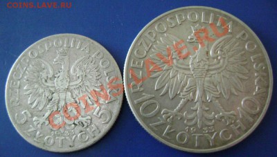 5 и 10 злотых 1933г. Польша до 6.03.11г. 21.00москвы - зл-2