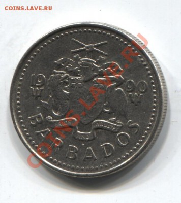 Барбадос 25 центов 1990 до 07.03.11 в 18.00мск - barbados 001