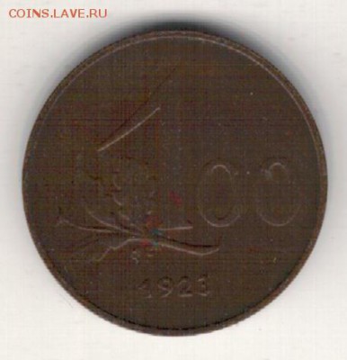 Австрия 100 крон 1923 Орёл до 21.08.2017 в 22.00мск (Е200) - 4-1а23а