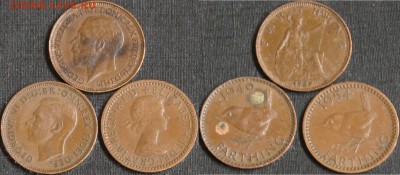 Британия Фартинг 1929,1949,954 - Британия Фартинг 1929,1949,954