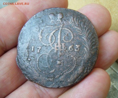 5 копеек 1763 СПМ перечекан + 5 копеек 1796 КМ - 111