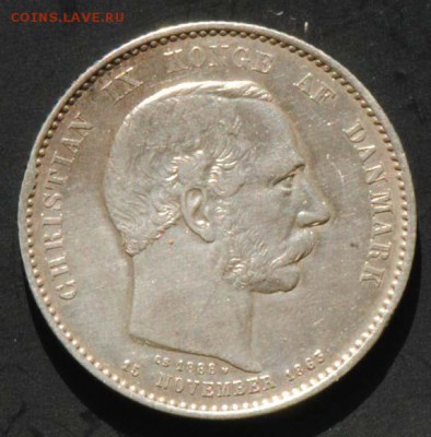 Дания, 2 кроны 1888, юбилей, отличная. С 2500. До 25.08 - 020