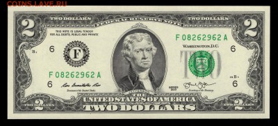 США 2 доллара 2013 UNC 2 шт. до 30.08 22:00 - 2$ 2013 (962) аверс