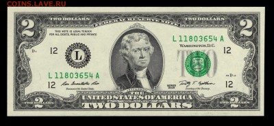 США 2 доллара 2009 UNC 2 шт. до 30.08 22:00 - 2$ 2009 (654) аверс