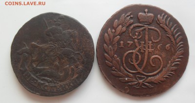 2 копейки 1766 года ММ перечекан, большой кружок 36 мм. - SAM_1004.JPG