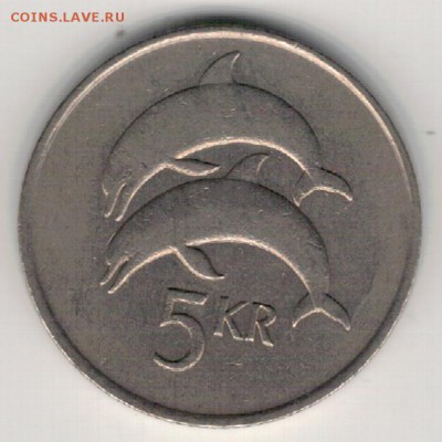 Исландия 5 крон 1984 Дельфины до 04.09.17 в 22.00мск (Е200) - 4-1ис5к1
