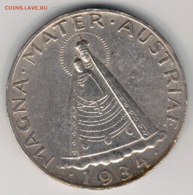 Ag Австрия 5 шиллингов 1934 Мадонна 04.09 в 22.00мск (Д967) - 5-а34