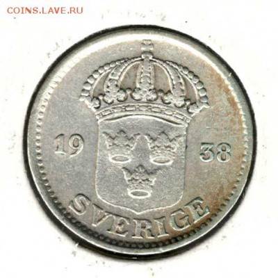 Швеция, 25 эре 1938. С 200. До 31.08 - 102