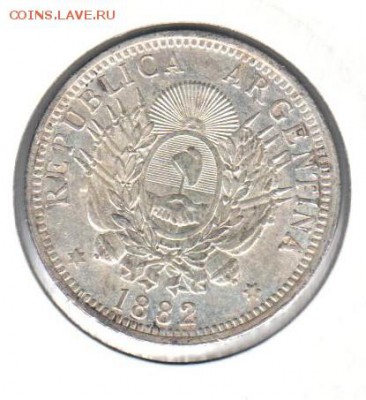 50 сентаво 1882 года Аргентина на оценку - 50 сентаво 1882