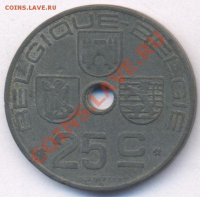 Бельгия 25 сантимов.1943 г.До 6.03.11 г. 20-00 МСК. - Бельгия