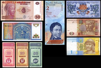 20 иностранных банкнот.  UNC.   до 06.09.17 г. в 22:00мск - 1200-1