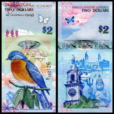 Бермуды 2 доллара 2009 г. UNC.  до 06.09.17 г. в 22:00 мск - Бермуды_2 доллара