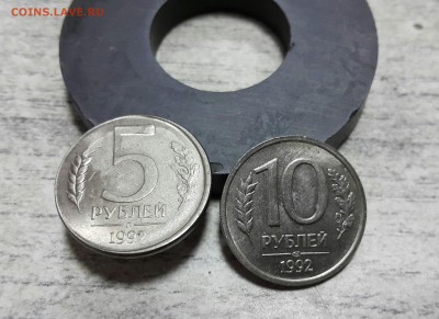 5 рублей 1992г.(Л) на заготовке 10 рублей 1993г.(магнитная). - 2017-09-01 18.58.04