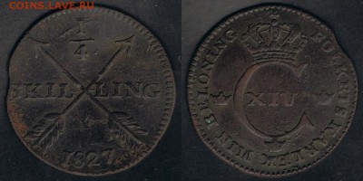 4 скиллинга 1827 до 09.09.17 в 22:00 - Sweden_KM#595_1827_25082017