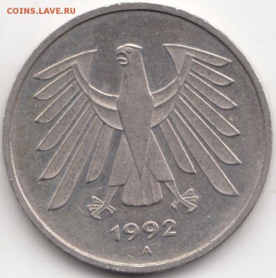 Германия 5 марок, 1992 А ДО 09.09.2017 - 003 (1)