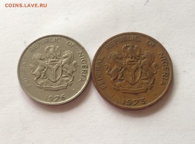 1 кобо 1973г., 10 кобо 1976г. Нигерия , до 09.09.17г. - нигерия2