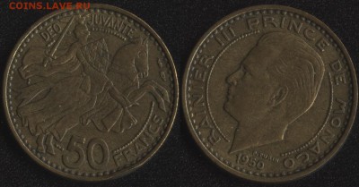 Монако 50 франков 1950 до 22:00мск 09.09.17 - Монако 50 франков 1950