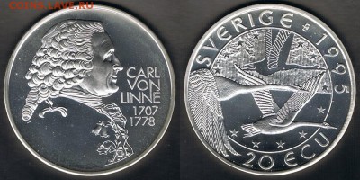 Ag Швеция 20Є 1995 "Карл фон Линней" 09.09.17 в 22:00 - Sweden_20_ecu_1995_Carl_von_Linne