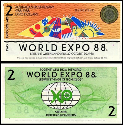 Австралия 2 доллара 1988 г. UNC. до 06.09.17г. в 22:00 мск - ЭКСПО_2