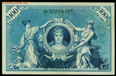 Германия. 100 марок 1908 (R34). До 09.09.17 в 21:30. - R34-I-