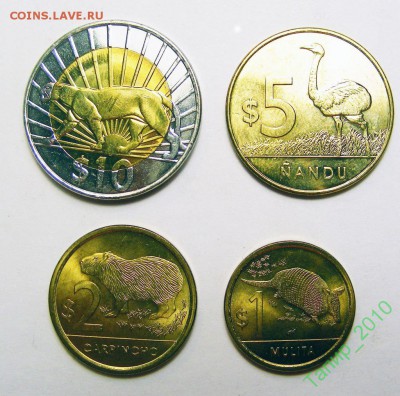 Фауна на монетах. Уругвай 4 монеты 2011  до 7.09 в 22.00 - 37567286