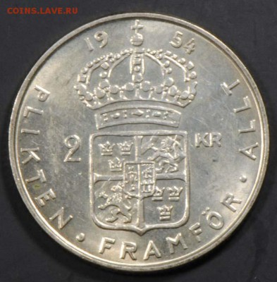 Швеция, 2 кроны 1954, без обращения. С 550. До 08.09 - 004