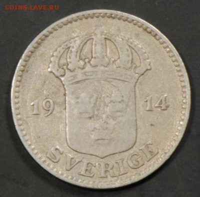 Швеция, 25 эре 1914. С 100. До 08.09 - 040