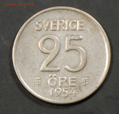 Швеция, 25 эре 1954. С 70. До 08.09 - 043