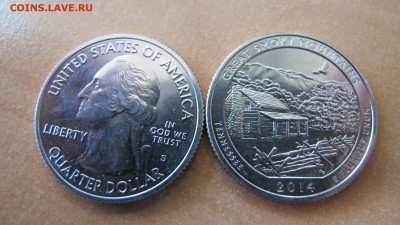ФИКС: 25 центов 2014 года, Great Smoky Mointains, двор S - Квотеры.JPG