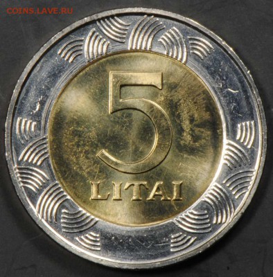 Литва, 5 лит 2009, без обращения. С 100. До 07.09 - 033