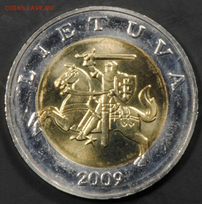 Литва, 5 лит 2009, без обращения. С 100. До 07.09 - 034