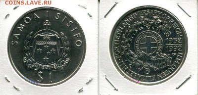 Самоа 1$ 1992 до 10.09.17 23-00 мск - Samoa 1992 1$ 40QEII