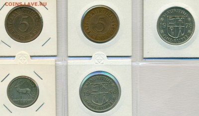 Британский Маврикий 5 монет 1945 - 1978 гг. старт 1 рубль - 3