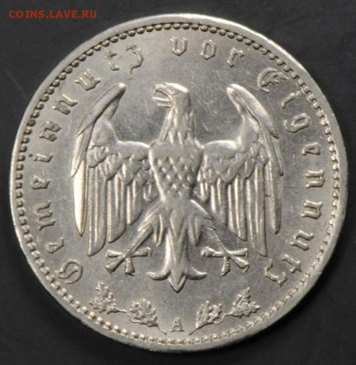 III рейх, 1 рейхсмарка 1936 А. С 500. До 10.09 - 036