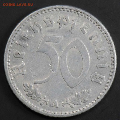 III рейх, 50 рейхспфеннигов 1935 А . С 50. До 10.09 - 037