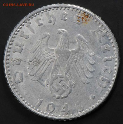 III рейх, 50 рейхспфеннигов 1943 D, отличная. С 200.До 10.09 - 040