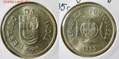 Португальская Индия. 1 рупия 1935 год. До 11.09 в 22-00 мск - 1рупия