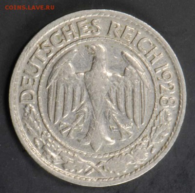 Веймарская Республика,50 рейхспфеннигов 1928D.С 200.До 10.09 - 048