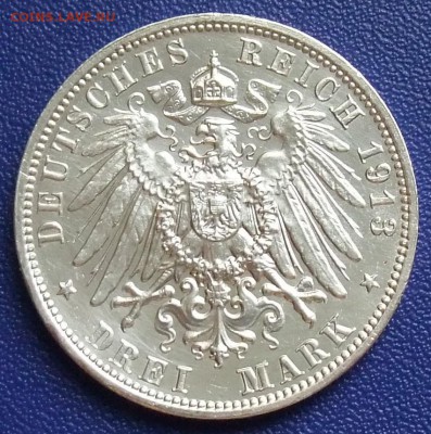 Саксония. 3 марки 1913 100 л. битвы под Лейпцигом. До 14.09. - Sachsen-3-1913-.JPG