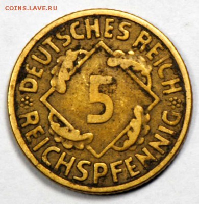 Веймарская Республика, 5 рейхспфеннигов 1925 Е.С 10.До 10.09 - 069