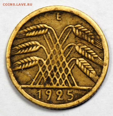 Веймарская Республика, 5 рейхспфеннигов 1925 Е.С 10.До 10.09 - 070