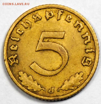 III рейх, 5 рейхспфеннигов 1937 J. С 100. До 10.09 - 081
